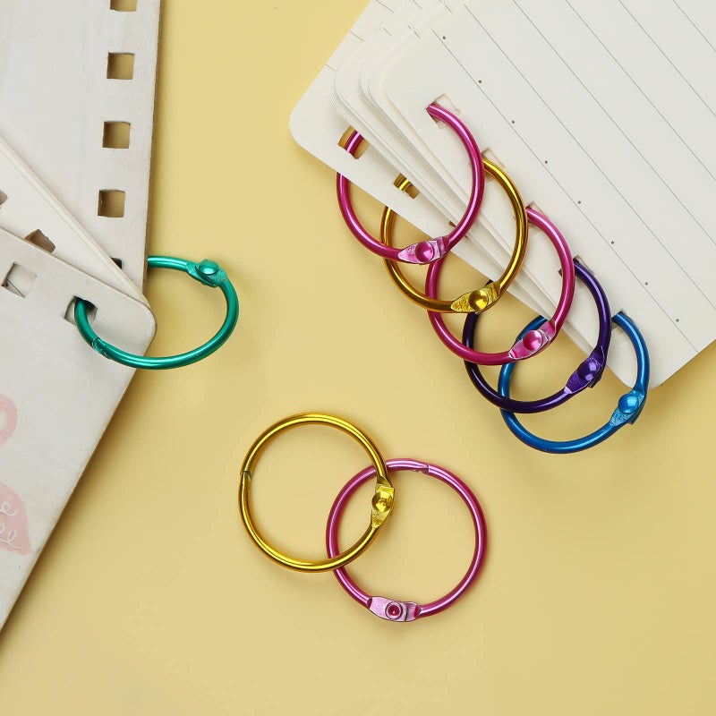 MUSCELL Binder Rings  Loose Leaf Rings Office Book Rings - 1 Inch 100pcs Assorted Colors - Image 4